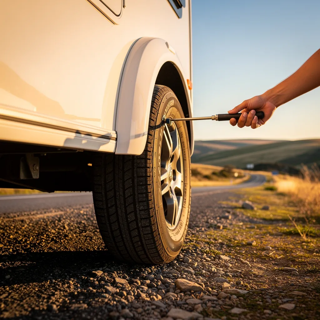 Pression pneus caravane : 3 à 4,5 bars selon ton modèle et ta charge