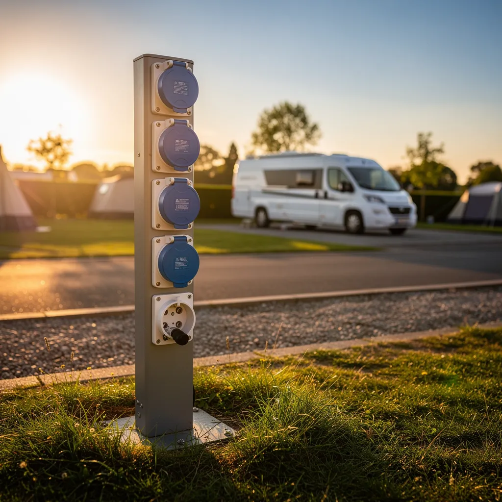 Brancher son camping-car au camping : prise CEE, adaptateurs et rallonge